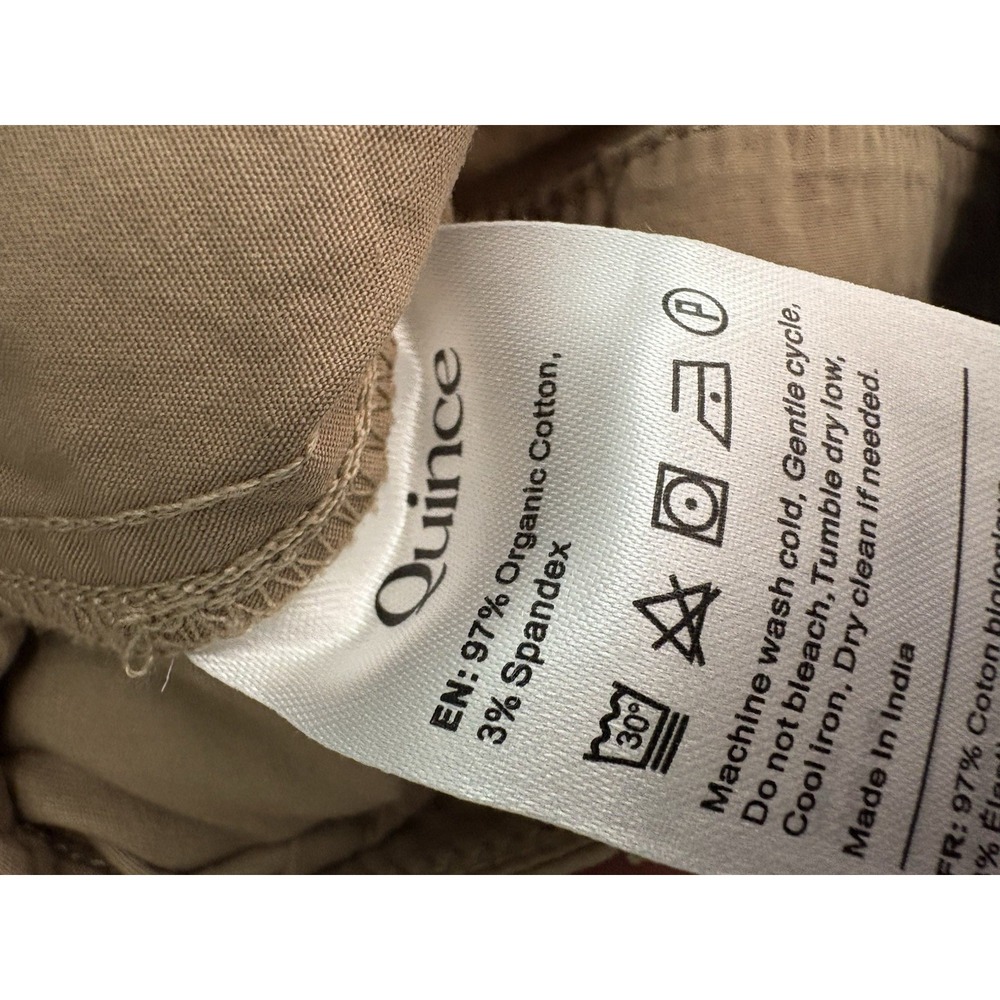 NWT Women's Quince Organic Cotton Tan Chino Shorts Size 4 - Picture 5 of 7
